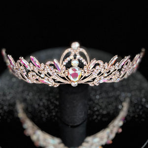 Gold Crystal Wedding Tiara, Brides Headdress, TT1006