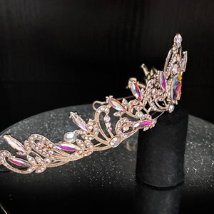 Gold Crystal Wedding Tiara, Brides Headdress, TT1006