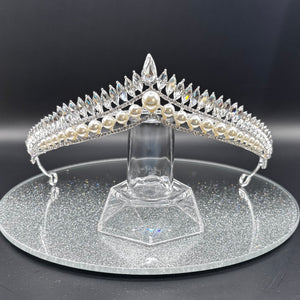 Pearl and Crystal Wedding Tiara, Bridal Headdress TT1012