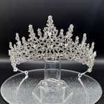 Silver Wedding Tiara with Crystals, Bridal Headdress TT1021