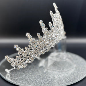 Silver Wedding Tiara with Crystals, Bridal Headdress TT1021