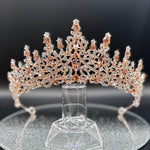 Rose Gold Wedding Tiara with Crystals, Bridal Headdress TT1020