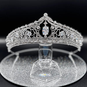 Silver Crystal Wedding Tiara, Brides Headdress, TT1017