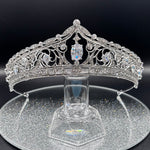 Silver Crystal Wedding Tiara, Brides Headdress, TT1017