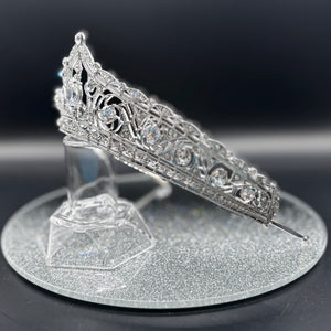 Silver Crystal Wedding Tiara, Brides Headdress, TT1017