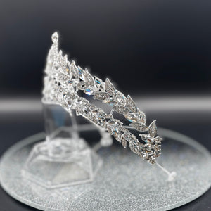 Silver Crystal Wedding Tiara, Bridal Headpiece, TT1018