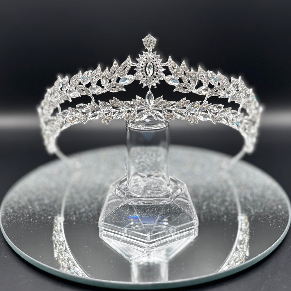 Silver Crystal Wedding Tiara, Bridal Headpiece, TT1018