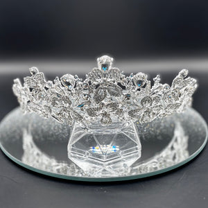 Silver Crystal Wedding Tiara, Bridal Headdress TT1011