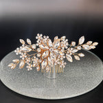 Gold Bridal Hair Comb Embellished with Crystals TT1055