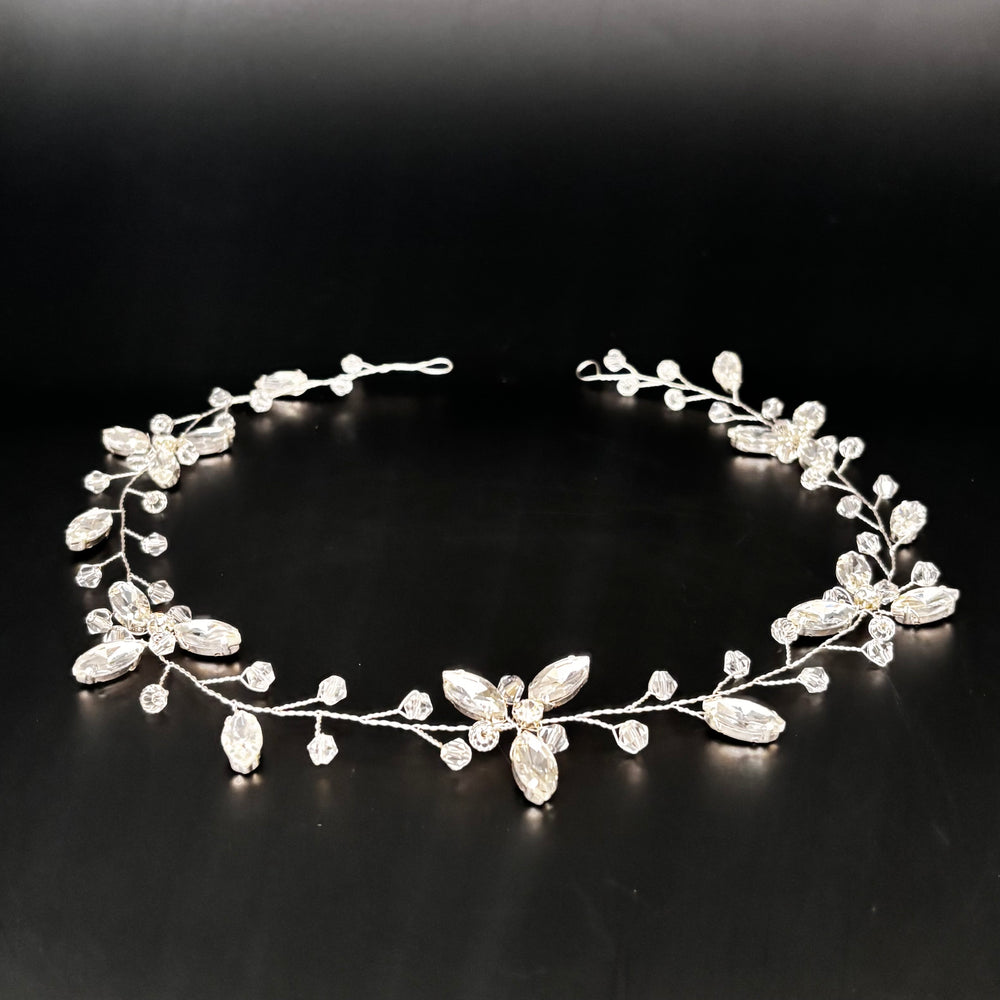 Silver Bridal Hair Vine with Crystals, TT1058