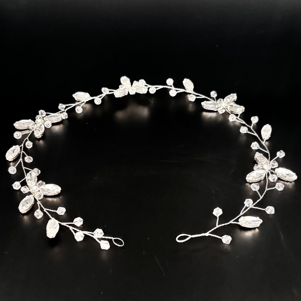 Silver Bridal Hair Vine with Crystals, TT1058