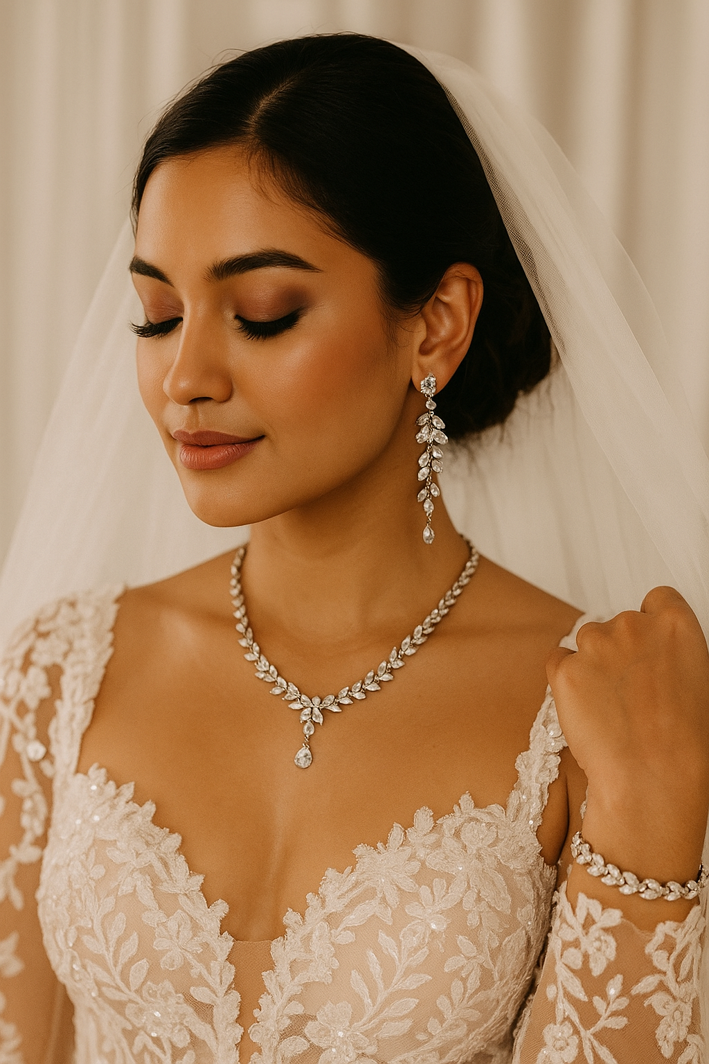 Bridal accessories store featuring elegant jewellery, tiaras, and headpieces for weddings