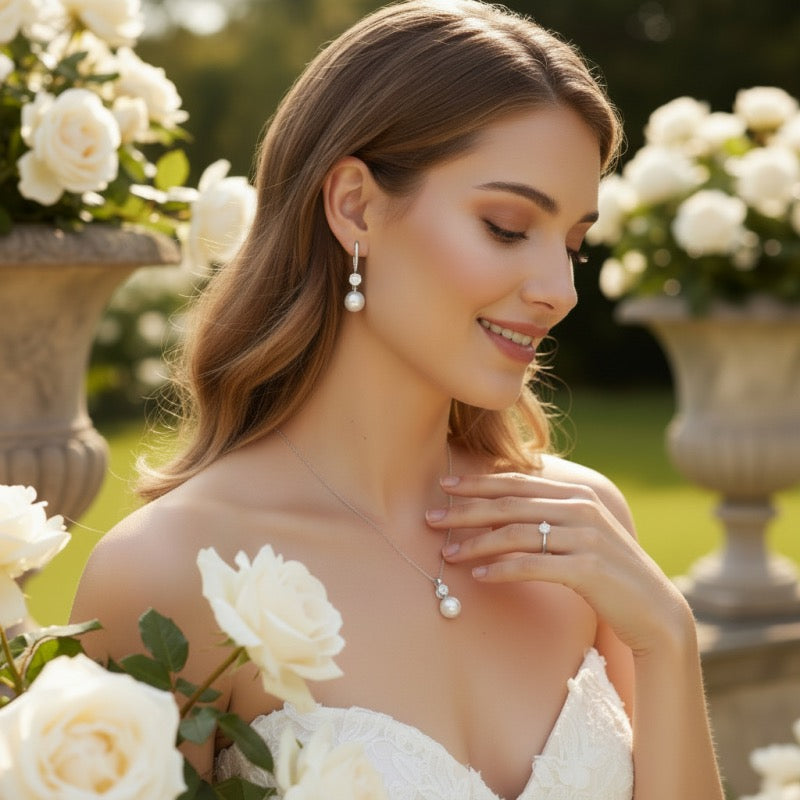 Pearl and Crystal Necklace Set