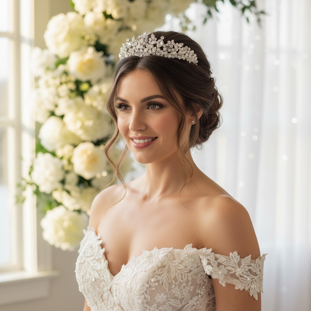 Silver Crystal and Diamante Wedding Tiara