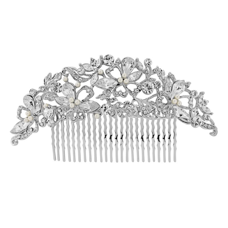 Bridal Hair Comb with Pearls and Crystals