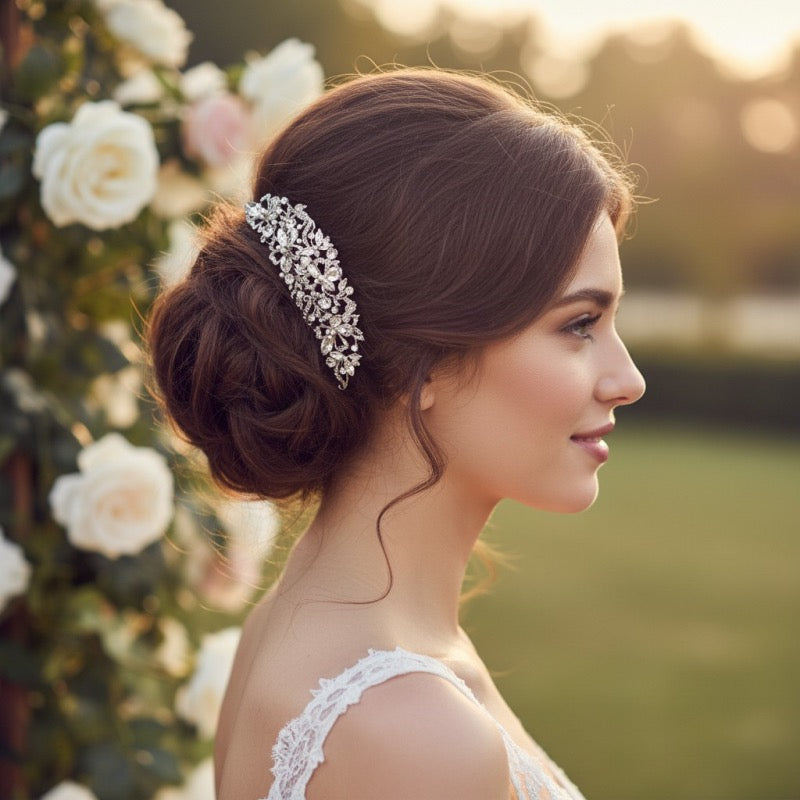Bridal Hair Comb with Pearls and Crystals