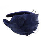 Navy Blue Feather Fascinator Headband, Race Day Headpiece, Mother of The Bride Headdress, A9657