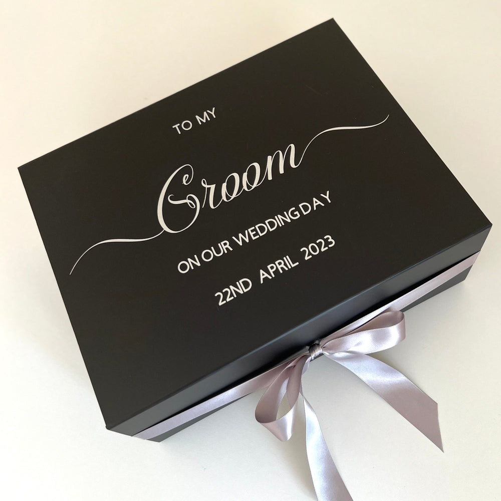 Personalised Groom Gift Box, Wedding Day Gift Box, Mans Hamper Gift Box