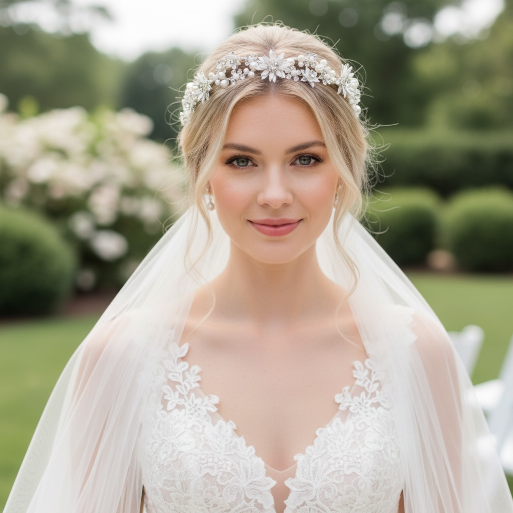 Diamante and Pearl Wedding Headpiece