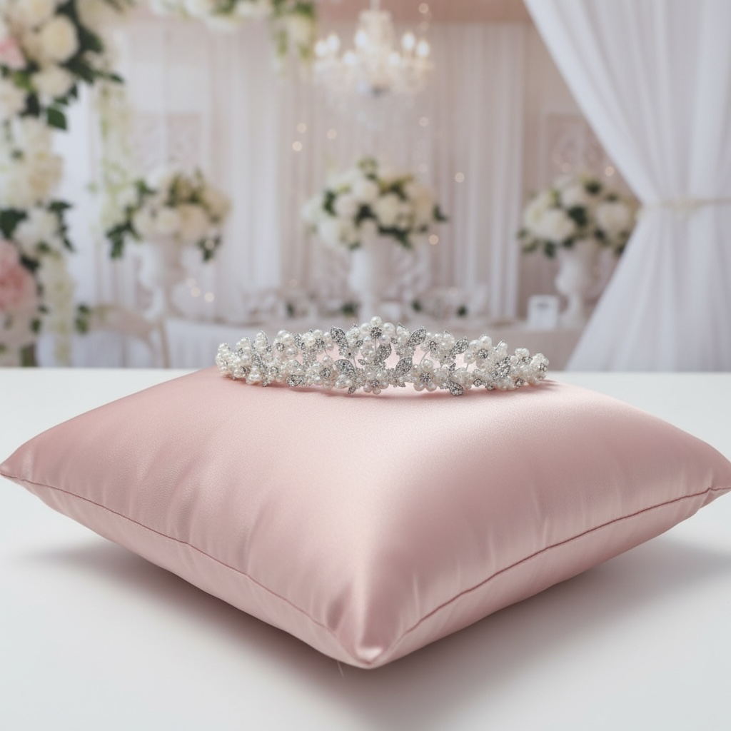 Elegant pearl and crystal bridal headpiece
