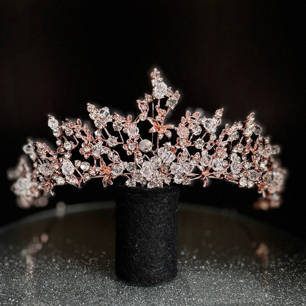 Rose Gold Crystal Wedding Tiara, Brides and Bridesmaids, TT1002