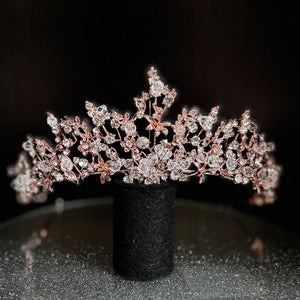 Rose Gold Crystal Wedding Tiara, Brides and Bridesmaids, TT1002