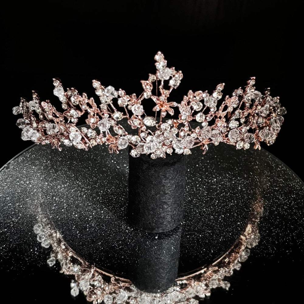 Rose Gold Crystal Wedding Tiara, Brides and Bridesmaids, TT1002