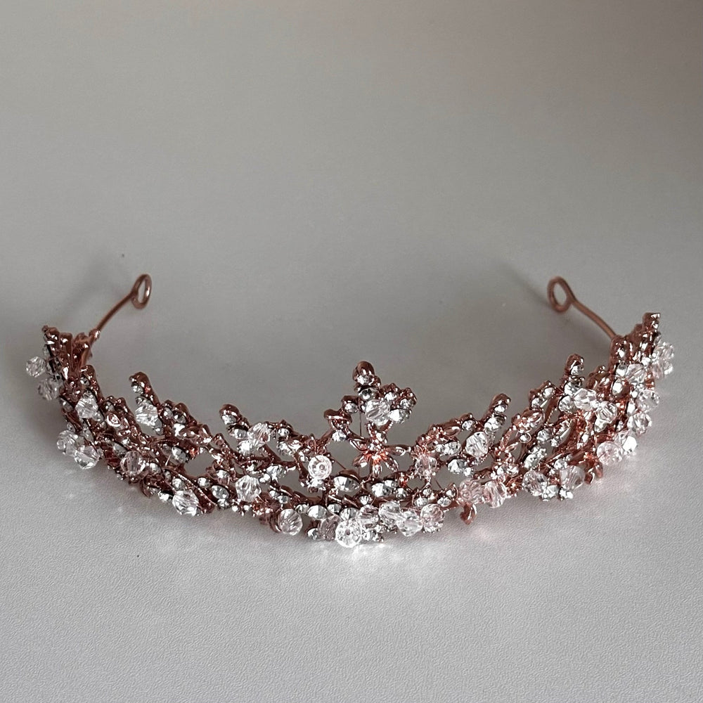 Rose Gold Crystal Wedding Tiara, Brides and Bridesmaids, TT1002