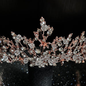 Rose Gold Crystal Wedding Tiara, Brides and Bridesmaids, TT1002