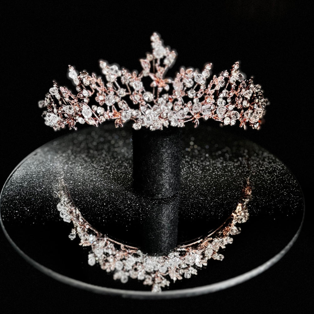 Rose Gold Crystal Wedding Tiara, Brides and Bridesmaids, TT1002