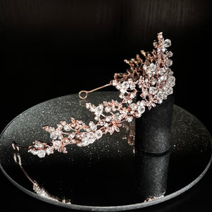 Rose Gold Crystal Wedding Tiara, Brides and Bridesmaids, TT1002