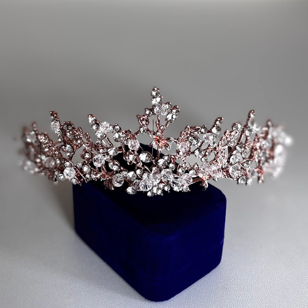 Rose Gold Crystal Wedding Tiara, Brides and Bridesmaids, TT1002