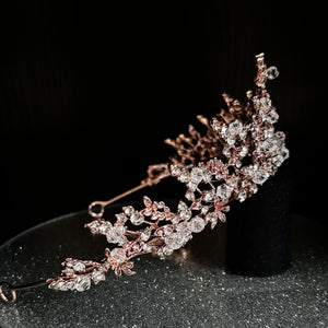 Rose Gold Crystal Wedding Tiara, Brides and Bridesmaids, TT1002