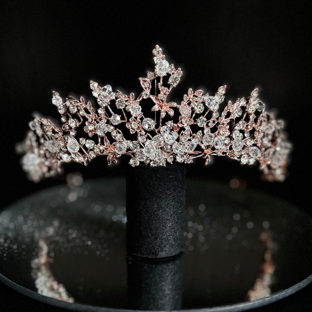 Rose Gold Crystal Wedding Tiara, Brides and Bridesmaids, TT1002