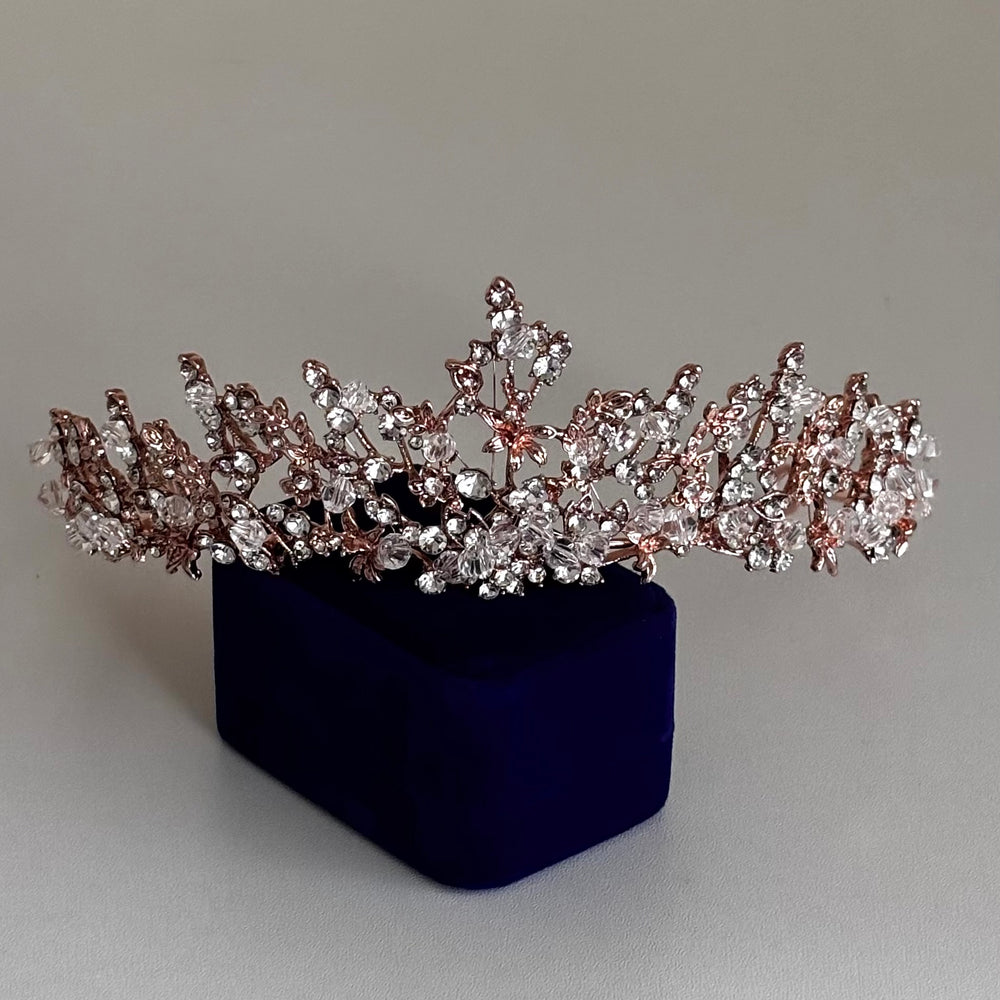 Rose Gold Crystal Wedding Tiara, Brides and Bridesmaids, TT1002