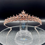 Rose Gold Wedding Tiara with Crystals, Bridal Headdress, TT1026