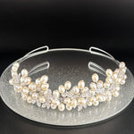 Silver Bridal Headband with Diamantés & Pearls TT1043