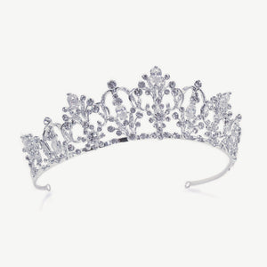 Silver Bridal Tiara Embellished with Crystals, Constance By Ivory & Co.