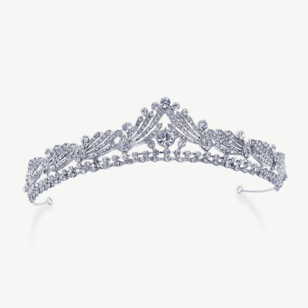 Silver Bridal Tiara Embellished with Crystals, Gwyneth By Ivory & Co.