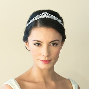 Silver Bridal Tiara with Austrian Crystals By Ivory & Co. Rowena