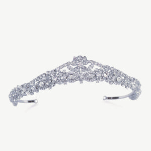 Silver Bridal Tiara with Austrian Crystals By Ivory & Co. Rowena