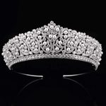 Silver Bridal Tiara with Crystals & Pearls 9545