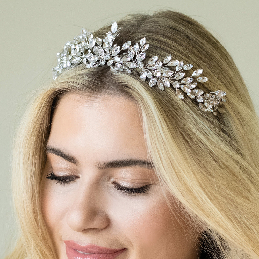 Silver Crystal Bridal Tiara, Winterstar, By Ivory & Co.