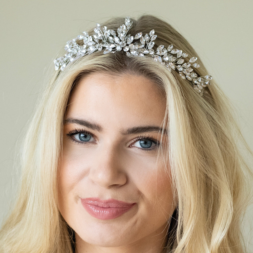 Silver Crystal Bridal Tiara, Winterstar, By Ivory & Co.