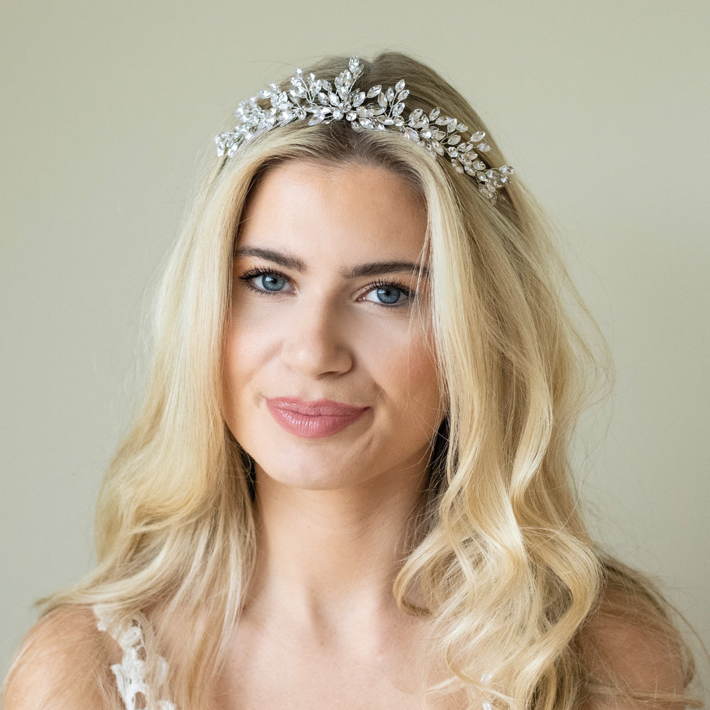 Silver Crystal Bridal Tiara, Winterstar, By Ivory & Co.