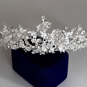 Silver Crystal Wedding Tiara, Brides and Bridesmaids, TT1000