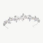 Silver Floral Headband, Austrian Crystals, By Ivory & Co, Hayley