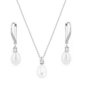 Silver Necklace and Earring Set, Bridal Jewellery A9598