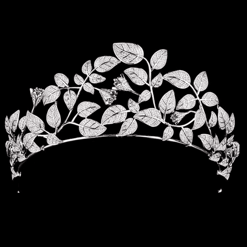 Silver Vine Wedding Tiara, Crystal Bridal Crown 9483
