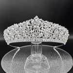 Silver Wedding Tiara Embellished with Crystals & Pearls TT1029